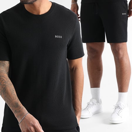 BOSS - Ensemble Tee Shirt Et Short Jogging Waffle 50535891 50535884 Noir